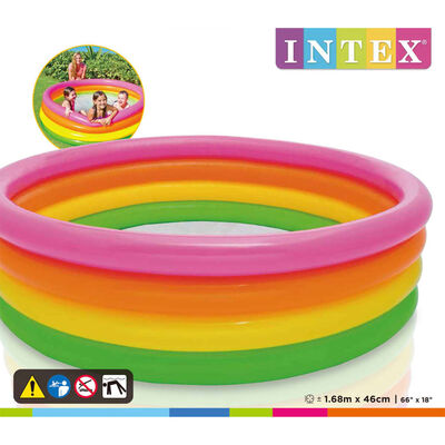 Intex Dmuchany basen dla dzieci Sunset, 4 obręcze, 168x46 cm