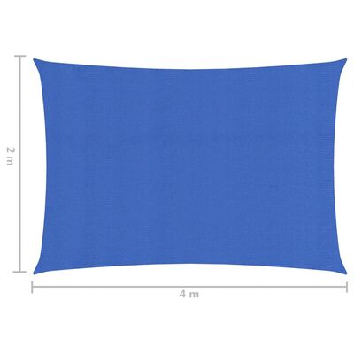 vidaXL Żagiel przeciwsłoneczny, 160 g/m², niebieski, 2x4 m, HDPE