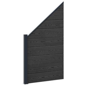 vidaXL Zestaw ogrodzeniowy 95 x 180 cm WPC i aluminium Czarny