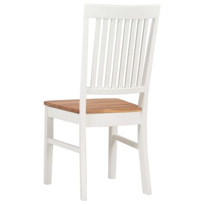 vidaXL Krzesła stołowe, 2 szt., białe, lite drewno dębowe
