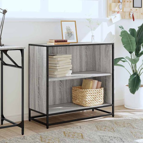 vidaXL Regał na książki, szary dąb sonoma, 80,5x35x76 cm