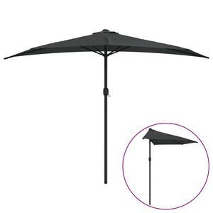 vidaXL P&oacute;łparasol balkonowy na słupku z aluminium, 300x155cm, antracyt
