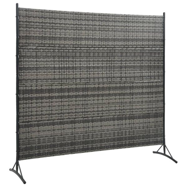 vidaXL Parawan pokojowy, rattan PE, antracytowy, 175 x 180 cm
