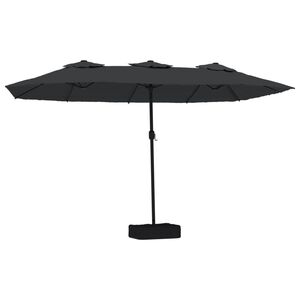 vidaXL Podw&oacute;jny parasol ogrodowy, czarny, 449x265 cm