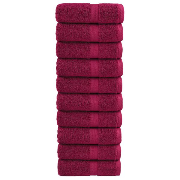 vidaXL Ręczniki toaletowe Premium, SOLUND 10 szt. Bordeaux 30x30cm 600 g/m&sup2;
