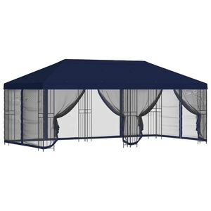 vidaXL Altana z bokami 6 x 3 m niebieski Poliester i Stal 190