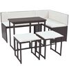 vidaXL 5-cz. zestaw mebli ogrodowych, stal, rattan PE, brąz