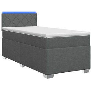 vidaXL Ł&oacute;żko Box Spring z materacem i LED ciemnoszary 80 x 200 cm