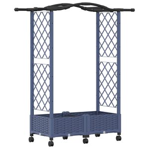 vidaXL Podniesione ł&oacute;żko z kratką i dachem Szary 124 x 40 x 129 cm PP
