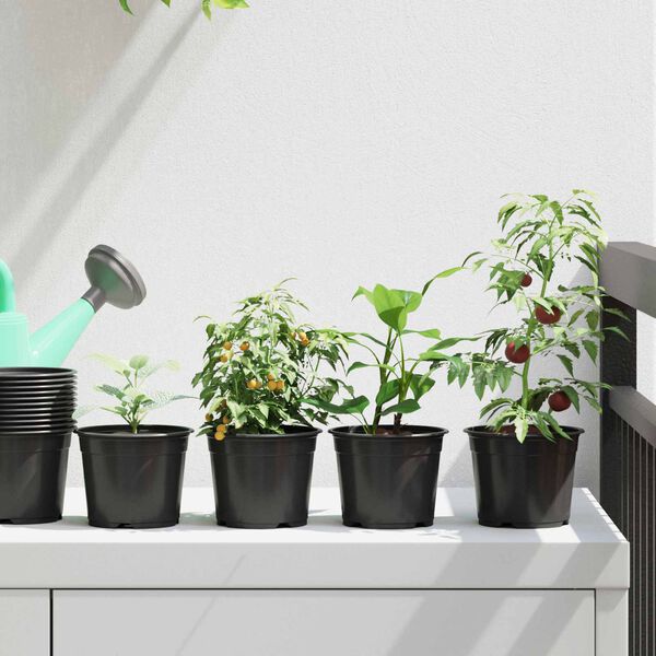 vidaXL Doniczka kwiatowa 50 pcs Czarny &Oslash; 15 x 12.5 cm