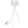 vidaXL Lampa podłogowa na tr&oacute;jnogu, biała, 139 cm