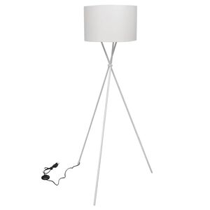 vidaXL Lampa podłogowa na tr&oacute;jnogu, biała, 139 cm