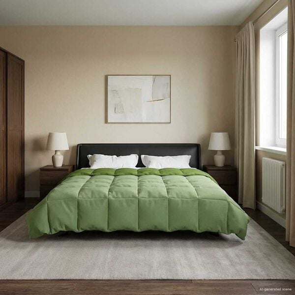 vidaXL Letni Kołdra Kwiłtowany Zielony 220 x 260 cm Mikrofibra