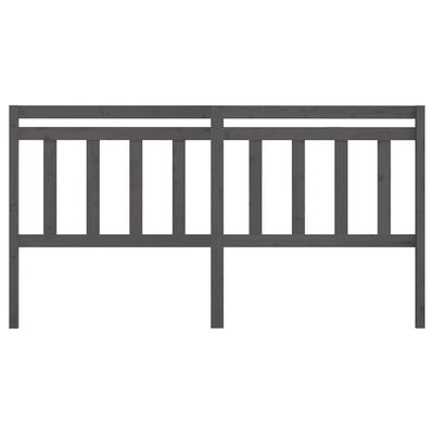vidaXL Wezgłowie łóżka, szare, 206x4x100 cm, lite drewno sosnowe