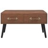 vidaXL Stolik kawowy, ciemnobrązowy, 80x40x46 cm, sztuczna sk&oacute;ra