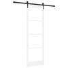vidaXL Drzwi przesuwne Biały 78 x 232 cm Lite drewno sosnowe i szkło