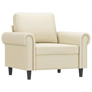vidaXL Fotel, kremowy, 60 cm, obity sztuczną sk&oacute;rą