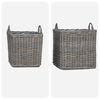 vidaXL Kosz na rośliny z przechowywaniem 2 pcs Szary Rattan Lacak