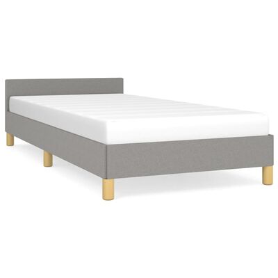 vidaXL Rama łóżka z zagłówkiem, szara, 80x200 cm, tapicerowana tkaniną