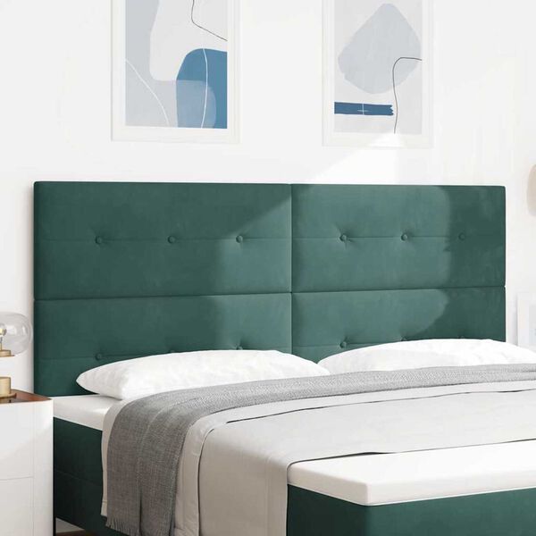 vidaXL Zagł&oacute;wek Ze LED Lights Z zagł&oacute;wkiem Zielony 100 cm Aksamit