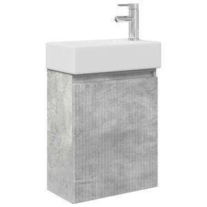 vidaXL Jednostka toaletowa z kranem Betonowy szary 45,5 x 22,5 x 84 cm