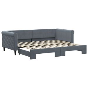 vidaXL Sofa rozsuwana, ciemnoszara, 90x200 cm, aksamit