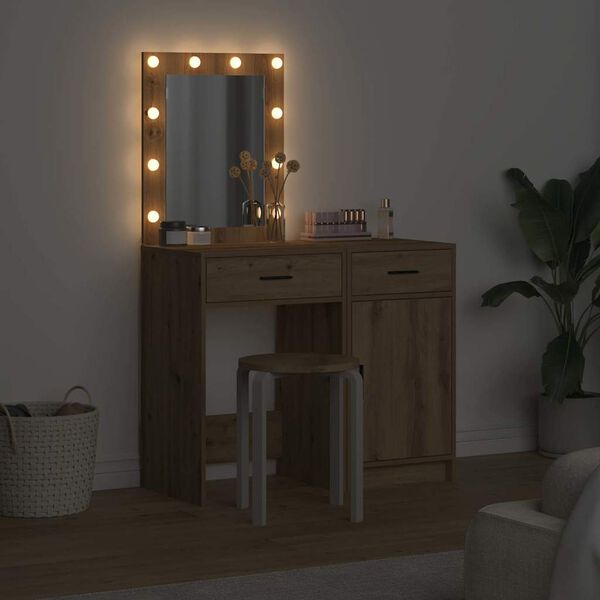 vidaXL Toaletka 2 pcs Brązowy 50 x 41 x 135 cm Materiał drewnopochodny