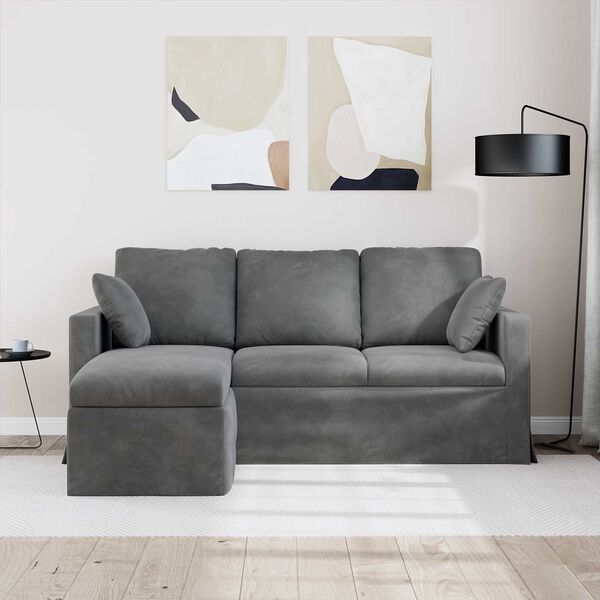 vidaXL Sofa Ciemnoszary 198 x 134 x 80 cm Aksamit