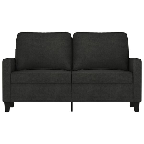 vidaXL Sofa 2-osobowa, czarna, 120 cm, tapicerowana tkaniną