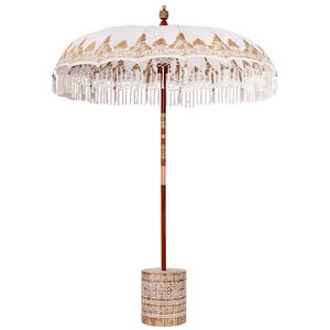 vidaXL Baliński Parasol z Bazą kremowy &Oslash; 180-190 cm