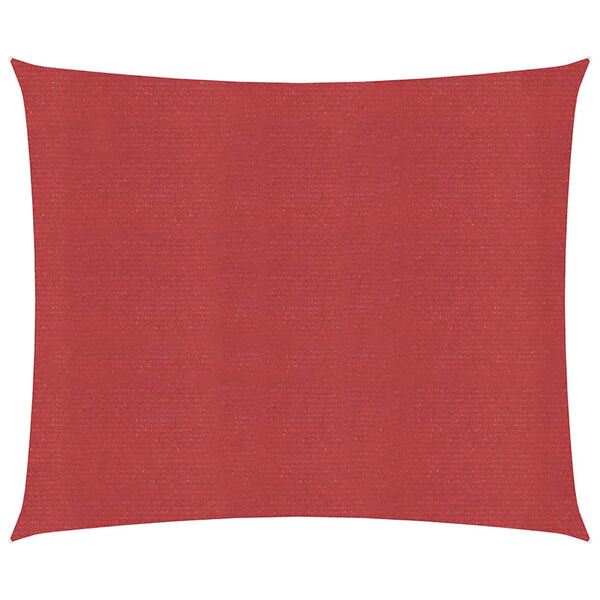 vidaXL Żagiel przeciwsłoneczny, 160 g/m&sup2;, czerwony, 6x6 m, HDPE