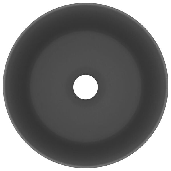 vidaXL Luksusowa, okrągła umywalka, ciemnoszary mat, 40x15cm, ceramika