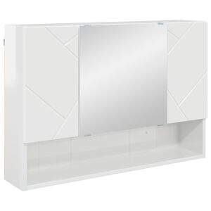 vidaXL Szafka z lustrem Wysoki połysk biały 80 x 17 x 55 cm
