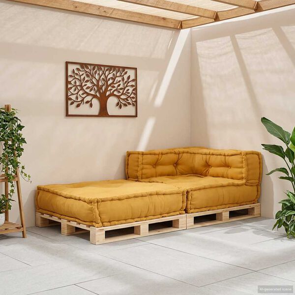 vidaXL Modułowa sofa, ż&oacute;łty, 70x70x54, tkanina