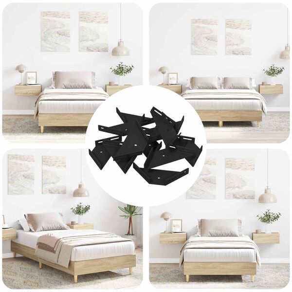 vidaXL Uchwyt narożny 12 pcs Czarny 138,5 x 50,5 x 16 mm Żelazo