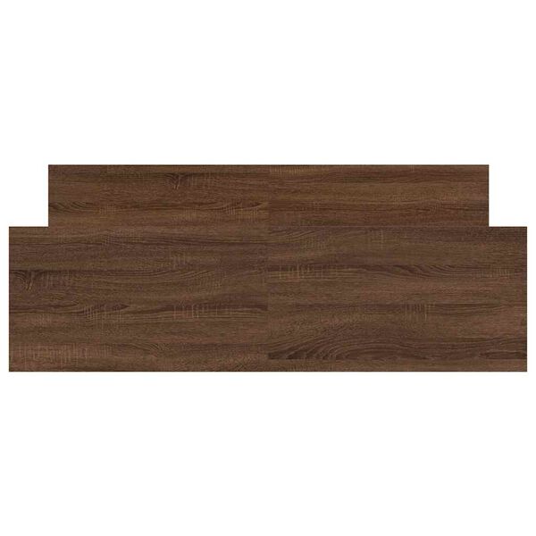 vidaXL Rama łóżka z wezgłowiem i zanóżkiem, brązowy dąb, 135x190 cm