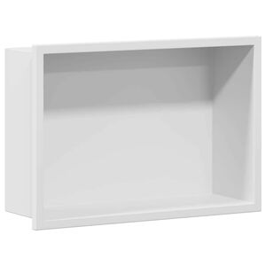vidaXL Nisza prysznicowa Biały 30 x 20 x 9,5 cm Stal nierdzewna