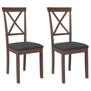 vidaXL Krzesła do jadalni z poduszkami 2 szt. lite drewno gumowe