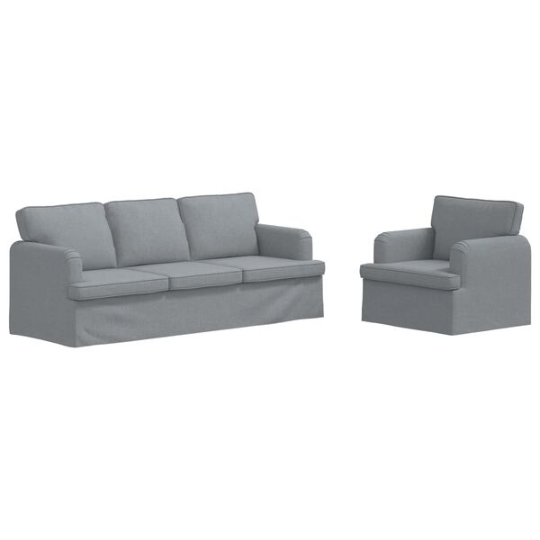 vidaXL Sofa 2 pcs Jasnoszary