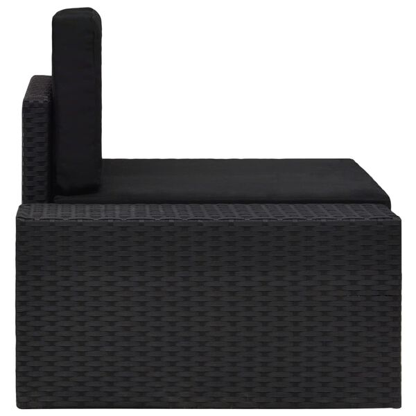 vidaXL Modułowe siedzisko narożne prawy podłokietnik, rattan PE czarne