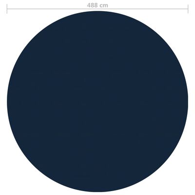 vidaXL Pływająca folia solarna z PE na basen, 488 cm, czarno-niebieska