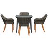 vidaXL Zestaw do jadalni w ogrodzie z poduszką 5 pcs Szary polirattan