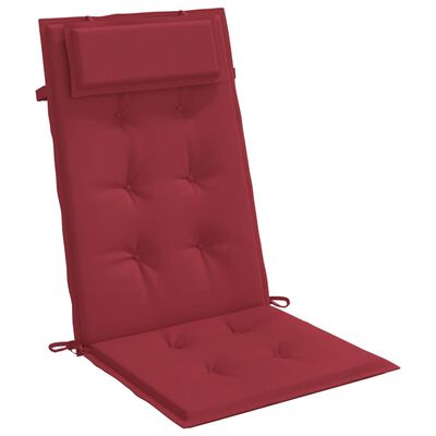 vidaXL Poduszki na krzesła z wysokim oparciem, 2 szt., winna czerwień