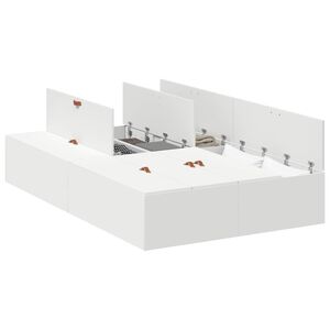 vidaXL Rama ł&oacute;żka z miejscem na przechowywanie Biały 120 x 190 cm