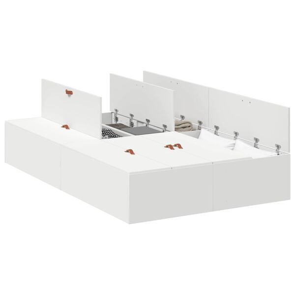 vidaXL Rama ł&oacute;żka z miejscem na przechowywanie Biały 120 x 190 cm