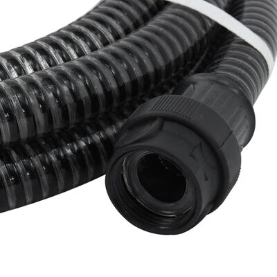 vidaXL Wąż ssący z mosiężnymi złączami, czarny, 1" 4 m, PVC