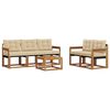 vidaXL Zestaw sof na zewnątrz z poduszką 6 pcs Naturalny i Beżowy