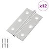 vidaXL Zawias Gładki 12 pcs Srebrny 58 x 35 x 1 mm Stal