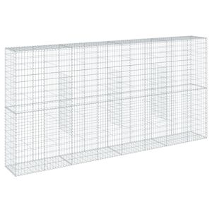 vidaXL Kosz gabionowy z pokrywą, 400x50x200 cm, galwanizowane żelazo