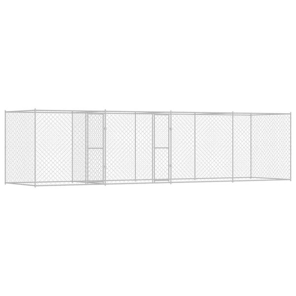 vidaXL Klatka dla psa Srebrny 800 x 200 x 200 cm Stal Galwanizowana